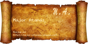 Major Atanáz névjegykártya