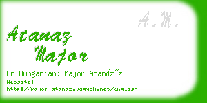 atanaz major business card